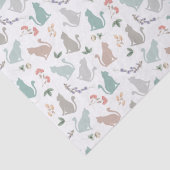 Vintage Katze im Blumengarten Seidenpapier (Detail)