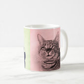 Vintage Katze in Collar Kaffeetasse (VorderseiteRechts)