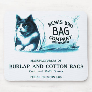 Vintage Katze in der Tasche Mousepad