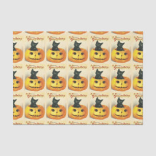 Vintage Katze in einem Kürbisgeflechtpapier Seidenpapier