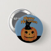 Vintage Katze in Jack'o'Lantern Button (Vorne & Hinten)