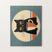Vintage-Katze & Kaffee Puzzle (Vertikal)