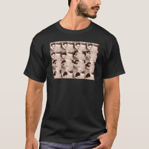 Vintage-Katze/Katze Schwarz-Weiß-Foto T-Shirt