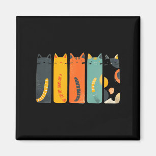 Vintage-Katze Mid-Century Modern Insred Katzen 50e Magnet