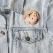 Vintage Katze mit Blue Bow Button (Beispiel)