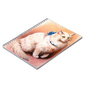 Vintage Katze mit Blue Bow Notizblock (Linke Seite)