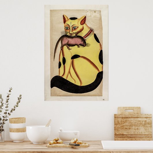 Vintage Katze mit Ratte Poster (Küche)