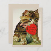Vintage Katze mit Valentingrüßkarte Einladung (Vorne/Hinten)