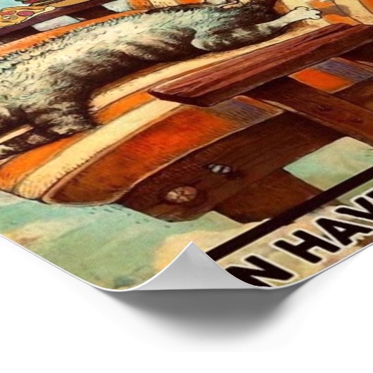 Vintage Katze Poster (Ecke)