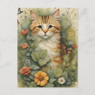 Vintage Katze Postkarte