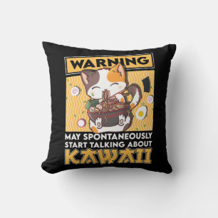 Vintage-Katze Ramen Kawaii Anime Japanisches Gesch Kissen