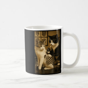 Vintage-Katze raucht Tattoo tätowierte Katze Künst Kaffeetasse