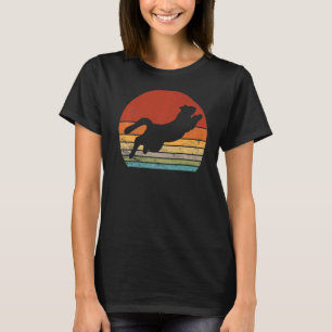 Vintage Katze Retro Kat Silhouette Tiere 60er 70er T-Shirt
