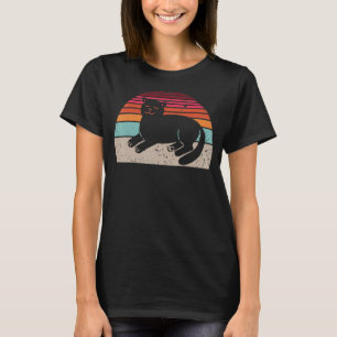 Vintage-Katze Retro-Katze Silhouette Kätzchen Tier T-Shirt