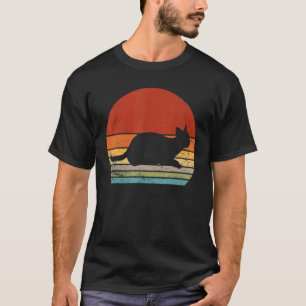 Vintage-Katze Retro-Katze Silhouette Tier 60er 70e T-Shirt