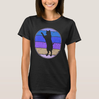 Vintage-Katze Retro-Katze Silhouette Tier  70er 80 T-Shirt