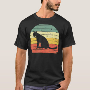 Vintage-Katze Retro-Katze Silhouette Tier 70er 80e T-Shirt
