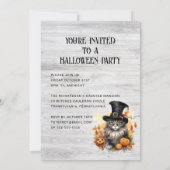 Vintage Katze Rustikales benutzerdefiniertes Hallo Einladung (Rückseite)