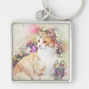 Vintage Katze Schlüsselanhänger