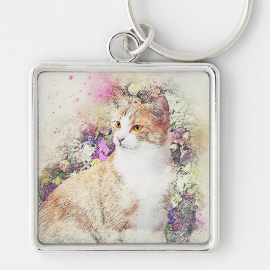 Vintage Katze Schlüsselanhänger (Vorne)