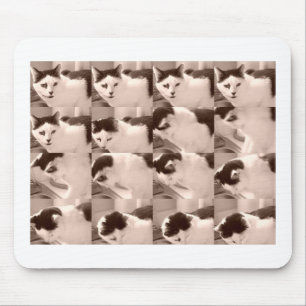 Vintage Katze/Schwarz/Weiß-Foto Mousepad