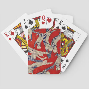 Vintage-Katze-Stoffdesign Spielkarten