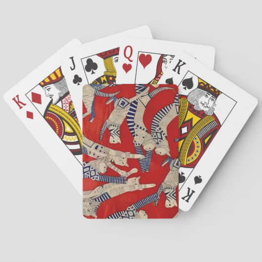 Vintage-Katze-Stoffdesign Spielkarten (Rückseite)