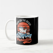 Vintage-Katze-Surfparadies-Design-Surfer-Männer-Fr Kaffeetasse (Links)
