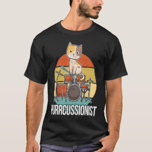 Vintage-Katze-Trommeln-Schlagzeuger-Perkussioniste T-Shirt