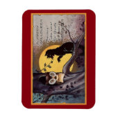 Vintage Katze und Eule Magnet (Vertikal)