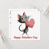 Vintage Katze und Herz Valentinstag Karte (Vorderseite/Rückseite Beispiel)