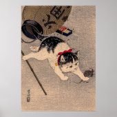 Vintage Katze und Maus von Ohara Koson Poster (Vorne)