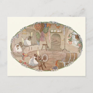 Vintage Katze und Mäuse von H. Willebeek Le Mair Postkarte