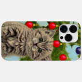 Vintage Katze und Weihnachtsbaum Case-Mate iPhone Hülle (Rückseite (Horizontal))
