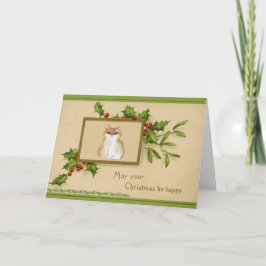 Vintage Katze und Weihnachtskarte Karte