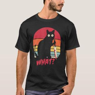 Vintage-Katze Was Mörderische Schwarze Katze Mit M T-Shirt