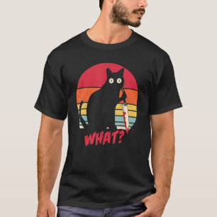 Vintage-Katze Was Mörderische schwarze Katze mit T-Shirt