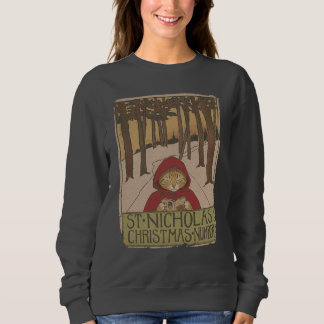 Vintage Katze Weihnachten - St. Nicholas Magazine Sweatshirt