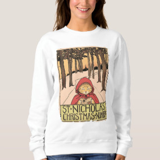 Vintage Katze Weihnachten - St. Nicholas Magazine Sweatshirt