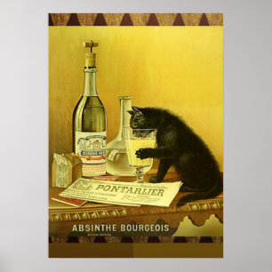Vintage Katze - Wermut-Bürger Poster