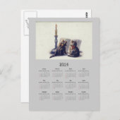 Vintage Katzen 2014 Kalender Postkarte (Vorne/Hinten)