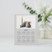 Vintage Katzen 2015 Kalender Postkarte (Stehend Vorderseite)