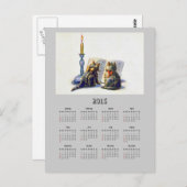 Vintage Katzen 2015 Kalender Postkarte (Vorne/Hinten)