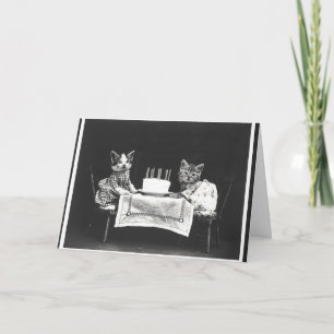 Vintage Katzen auf einer Geburtstagsparty Karte