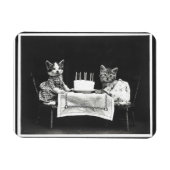 Vintage Katzen auf einer Geburtstagsparty Magnet (Horizontal)