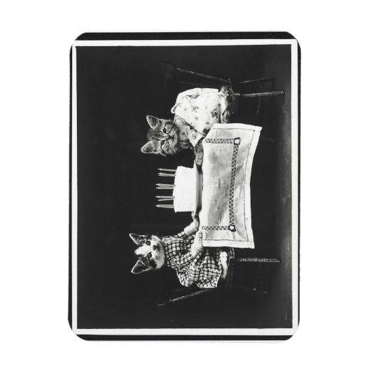 Vintage Katzen auf einer Geburtstagsparty Magnet (Vertikal)