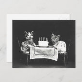 Vintage Katzen auf einer Geburtstagsparty Postkarte (Vorne/Hinten)