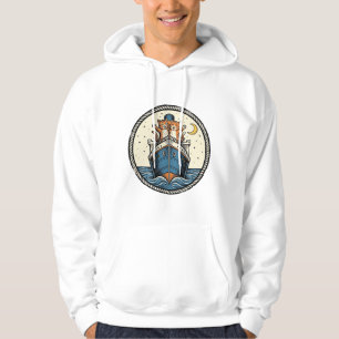 Vintage-Katzen auf Ozeandampfer-Schiff Kunst-Shirt Hoodie