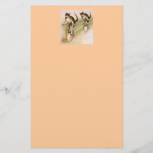 Vintage Katzen auf Rädern Briefpapier (Vorderseite)