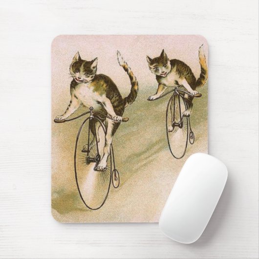 Vintage Katzen auf Rädern Mousepad (Mit Mouse)